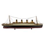 A fine quality 20th Century Scale Model of the S.S. Titanic, 140cms length x 50cms h (55" x 20"). (