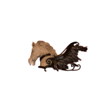 A composition and bronze wrought Overdoor, decoration modelled as Pegasus, 38cms high x 89cms