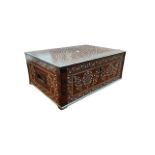 A very attractive rectangular Anglo-Indian Ladies Vanity/Stationery Box, profusely inlaid with