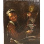 18th Century Dutch School "Young Man decanting Wines," O.O.C., unframed, approx. 77cms x 63cms (30