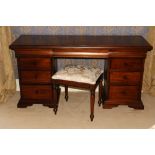 A 5 piece mahogany Empire style Suite of Bedroom Furniture, comprising a pedestal dressing Table and