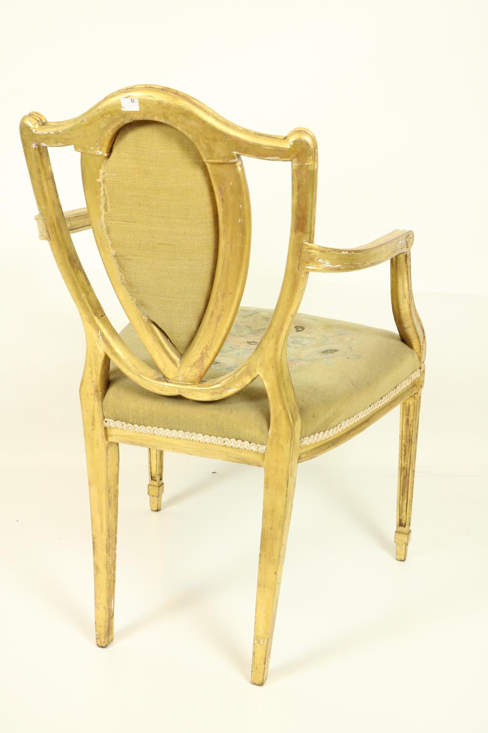 A fine set of four Regency gilt Open Armchairs, in the manner of James Wyatt (1746-1813), each - Image 7 of 7