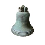 A good early heavy bronze Church or Estate Bell, with cluster suspender mount, with reeded edge to
