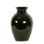 A large Art Glass baluster shaped dark coloured design Vase, approx. 51cms (21"), together with a