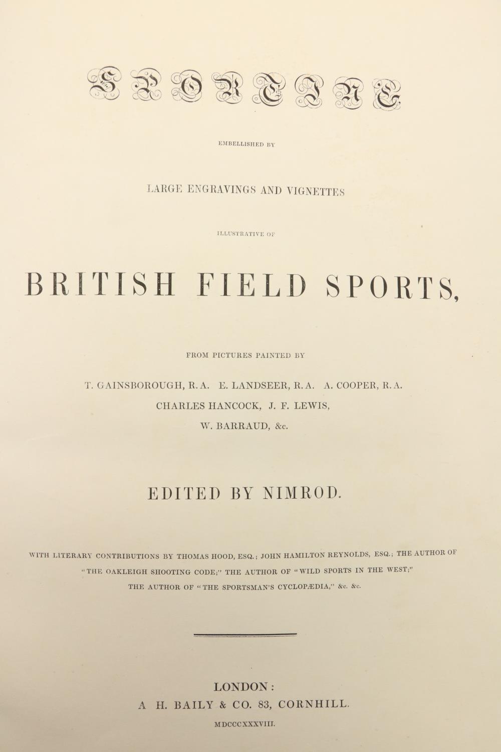 Engraved Plates: Nimrod [Apperley (C.J.)]ed. Sporting,... illustrative of British Field Sports. Lg. - Bild 2 aus 4