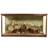 Taxidermy: A rare Victorian Anthropomorphic Diorama, depicting a racing scene with two saddled