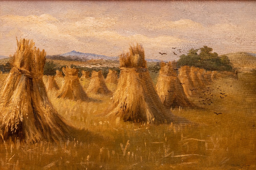 Thora Scott, 20th Century Irish School "The Golden Time of Harvest, Co. Clare," O.O.B., signed and