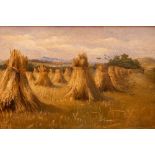 Thora Scott, 20th Century Irish School "The Golden Time of Harvest, Co. Clare," O.O.B., signed and