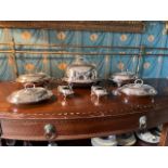A fine rare matched set of silver plated Table Serving Items, comprising a large Meat Dome, with