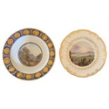 A Royal Worcester Cabinet "Scenery" Plate, depicting "Dublin Bay from Kingston Quarries," as is,