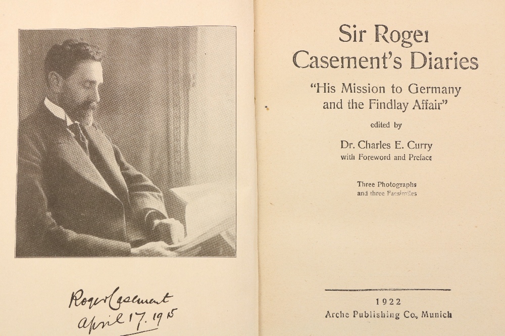 [Casement (Roger)], Curry (Dr. C.E.) Sir Roger Casement's Diaries, 8vo Munich 1922. First Edn., - Image 2 of 3