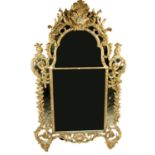 An attractiveÿand large early 18th Century French giltwood Mirror Overmantel, probably R. Gence,