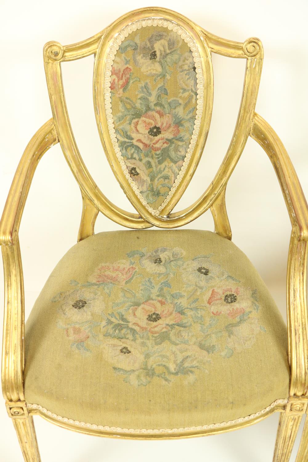 A fine set of four Regency gilt Open Armchairs, in the manner of James Wyatt (1746-1813), each - Image 5 of 7