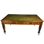 A very good large Victorian mahogany Library Campaign Table / Desk,ÿin the manner of Ross, the