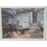 After Sir William Russell Flint (1880 - 1969) "Retreat from the Sun," coloured lithograph,ÿsignedÿ