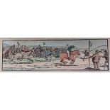 After Jack B. Yeats (1871-1957) "The Strand Races - The Start and the Finish," pair of hand coloured