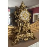 A very attractive 19th Century French rococo style ormolu Mantle Clock, by Raingo Fr‚res, Paris,