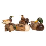 John Gewerth, (XX-XXI) British School A very fine carved and painted in monochrome Duck Decoy, and