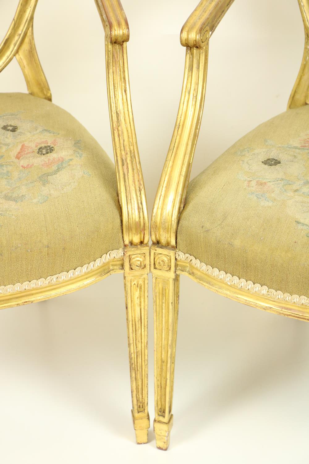 A fine set of four Regency gilt Open Armchairs, in the manner of James Wyatt (1746-1813), each - Image 6 of 7