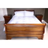 A good Empire style mahogany Bed, ORM., 152cms (5'); together with a pair of matching mahogany