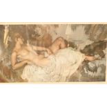 After Sir William Russell Flint (1880 - 1969) "Reclining Nude, No. 1," coloured lithograph,