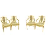 A fine set of four Regency gilt Open Armchairs, in the manner of James Wyatt (1746-1813), each