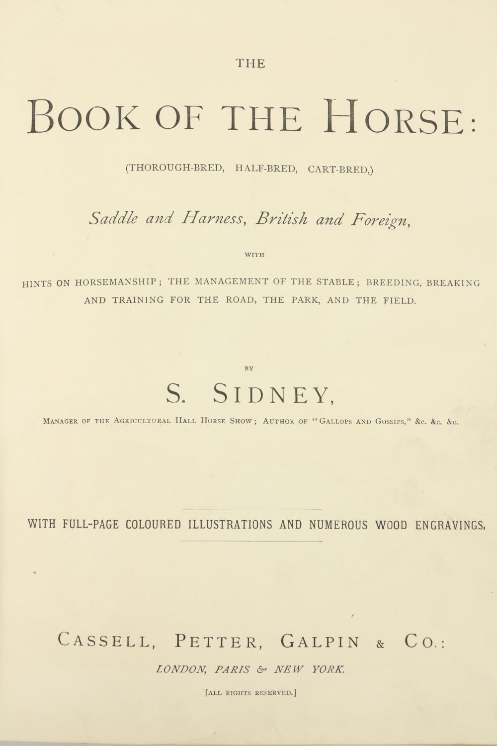 With Coloured Plates Coloured Plates: Sidney (S.)ÿThe Book of the Horse, thoroughbred, half