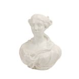A fine large glazed white porcelain Bust of Jenny Lind (by repute) Head and Shoulder, 53cms (