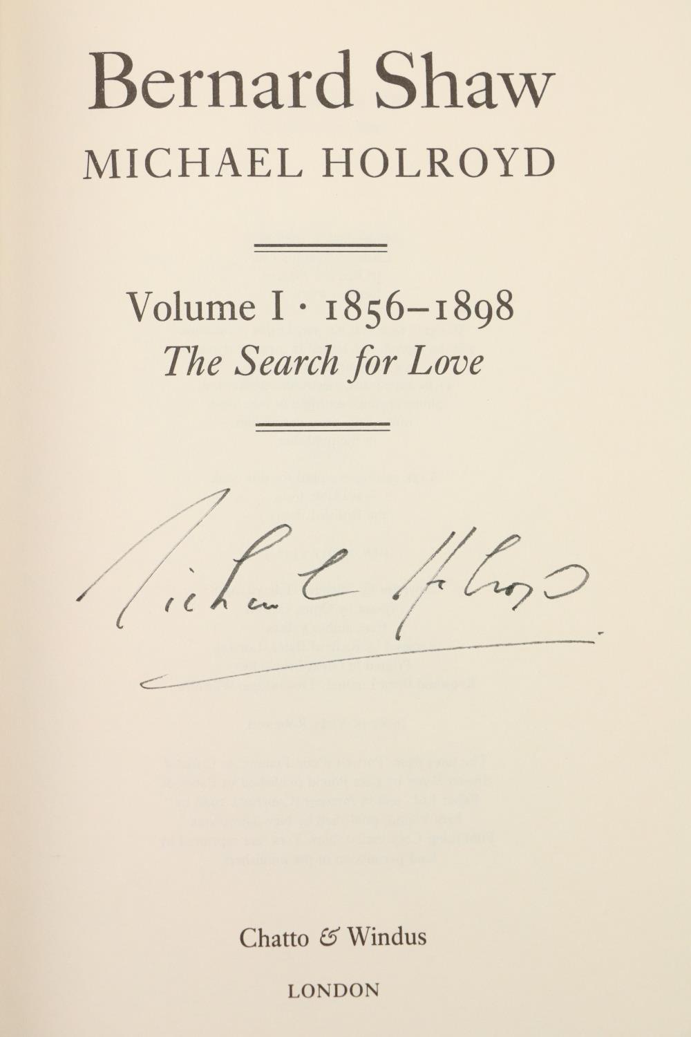 Signed Copy [G.B. Shaw] Holroyd (Michael) Bernard Shaw, 1856-1898, 1898-1918, & 1918-1950, 5 vols. - Bild 2 aus 2