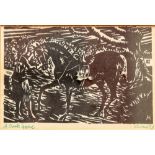 After Harry Kernoff (1900-1974) "The Dark Horse,"ÿsignedÿ woodcut, 10cms x 14cms (4" x 5 1/2"),
