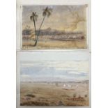 Colonial Watercolours:  South Africa?  Two attractive Watercolours, some stains, one of “Army