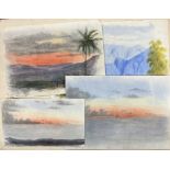 Colonial Watercolours:  Jamaica  Four attractive watercolours, of “Sunset in Jamaica” and “View from