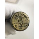 Postal History: Co. Tipperary  A rare engraved brass top Postal Stamp for "Roscrea" with crowned