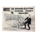 Poster:  Political Poster [David Allen & Sons Ld., Dublin & Belfast] Vote for Brown - Clayton -
