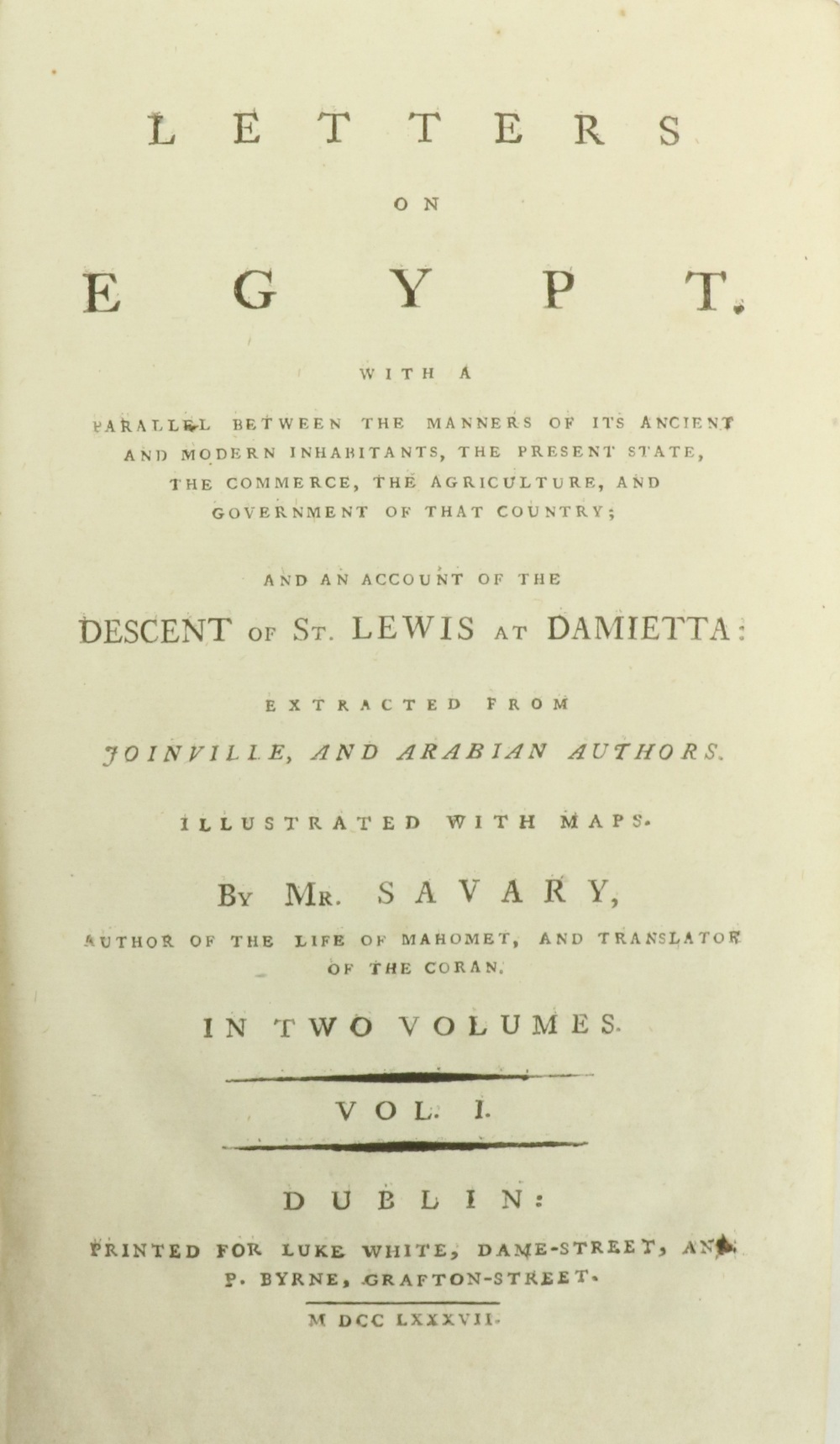 Savary (Claude Etienne) Letters on Egypt... An Account of the Descent of St. Lewis at Damietta. 2 - Image 2 of 2