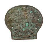 Naval Interest:  A 19th Century bronze and embossed makers Badge, for Marine Engineers 'Ellott and