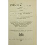 Ceylon Printing: The Ceylon Civil List, Corrected to January 15, 1896, 8vo Colombo (H.C. Cottle)