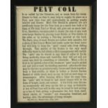 Co. Leix:  Broadside. Peat. Coal. talking about the benefits of peat, and the scarcity of coal,