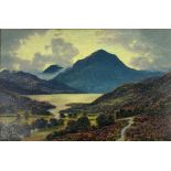 John Davey, Scottish School - XX_XXI "Autumn, Ben Venue, Perthshire," O.O.B., extensive landscape