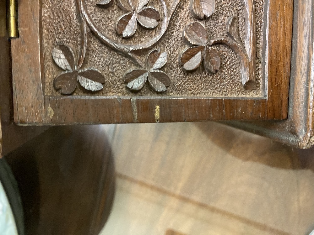 A fine carved Irish mahogany Box, by "The Kilkenny Woodworkers," with fragment of label, the - Image 7 of 8