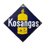 A Vintage enamel Advertisement Sign, "Kosangas," approx. 68cms x 68cms (shaped design); "