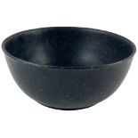 A heavy circular black and speckled granite Bowl, 25cms (10"). (1)