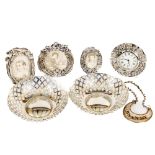 A pair of attractive silver Bon Bon Dishes, of circular and pierced design, also three attractive