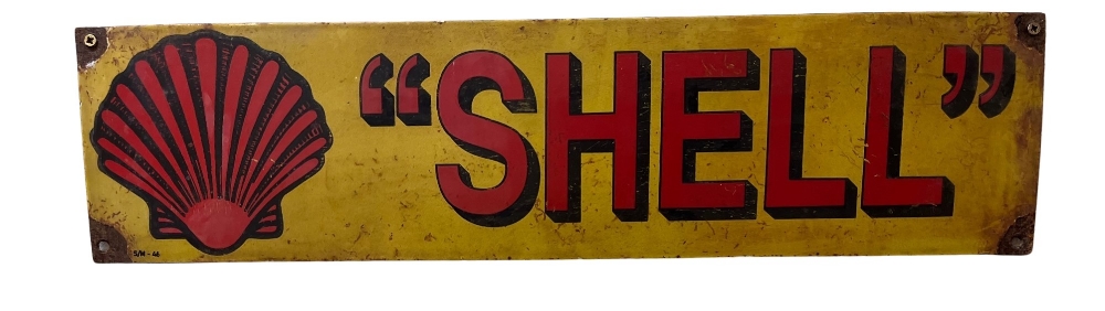 A Vintage enamel Advertisement Sign, "Husky Kitties," approx. 31cms x 61cms; "Shell," approx. - Bild 2 aus 2