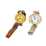 A Gentleman's stainless steel and yellow gold detail 'Dunhill' Wrist Watch (quartz) with white