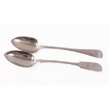 A heavy Victorian fiddle pattern silver Basting Spoon, Edinburgh c. 1838, 140 grms; together with