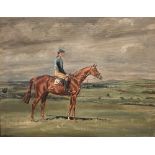 Ora E.C. Kilroe - 20th Century Irish School "Lady on horseback in an extensive Irish landscape,"
