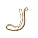 A 9ct gold rope link Necklace, 15.5 grams. (1)
