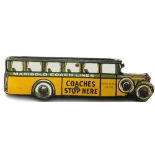 A Vintage enamel Advertisement Sign, for "Marigold Coach Lines - Coaches Stop Here - Metropolitan
