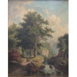 C.M. Servais, 19th Century Continental School An attractive pair of Woodland Scenes, each with River